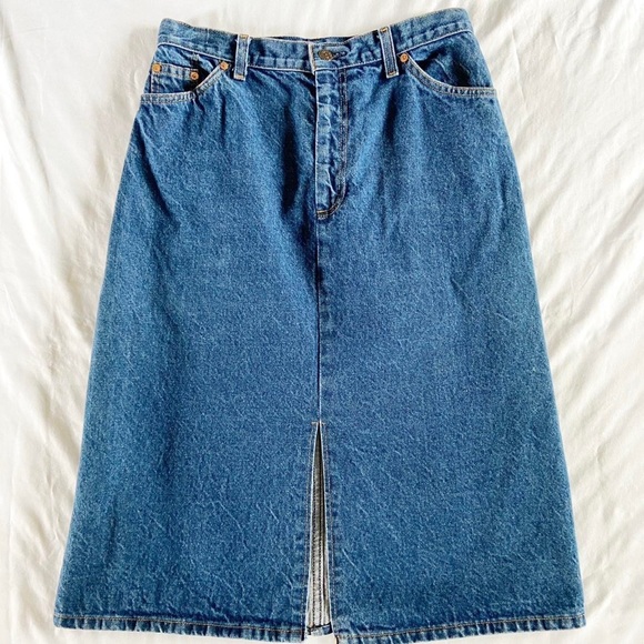 Levi's Dresses & Skirts - 70s/80s vintage Levi’s orange tab denim midi skirt